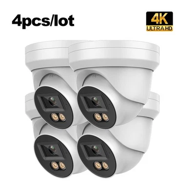 4pcs 4K 8MP Panoeagle Full Color F1.0 Security IP Camera POE MIC CCTV Outdoor US - Image 1 of 4