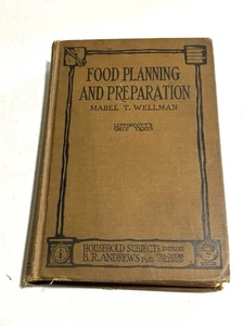 FOOD PLANNING AND PREPARATION, Mabel T Wellman, 1923 Vintage Hardback, Illustr. - Imagen 1 de 15