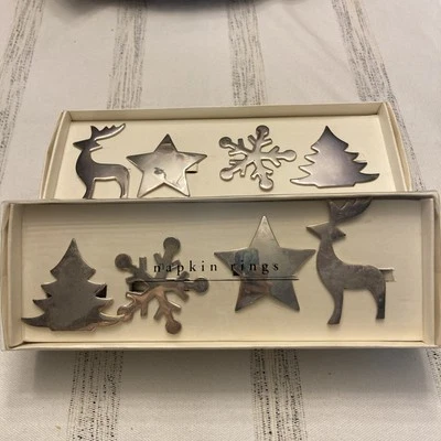 Pier 1 Anillos Servilleteros Navidad Vintage 2 Juegos de 4 Foto 1 de 4