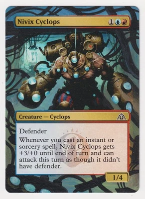 Altered Nivix Cyclops MP 2013 WOTC MTG Magic Hand Painted Unique Extended Art! - Image 1 of 2
