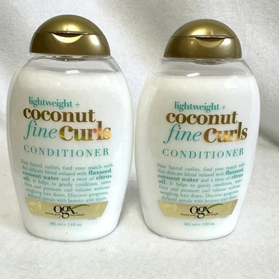 (2) OGX Lightweight + Coconut Fine Curls Conditioner 13oz each - Image 1 of 4