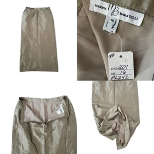 Marisa Baratelli Maxi Skirt Brown Bronze Shinny 100% Thai Silk Stylish Size 16 - Picture 1 of 12