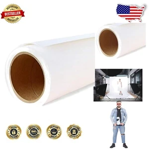 Seamless Heavyweight Photo Backdrop Paper 107" x 36' - Arctic White - Picture 1 of 8