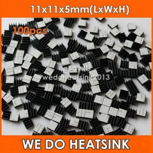 100 sztuk aluminiowych radiatorów Ram Chipset z taśmą 11x11x5mm chłodnica - Zdjęcie 1 z 10
