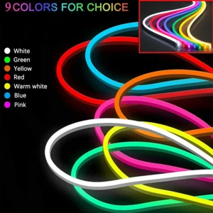 1M 2M 3M 5M 12V Flexible Sign Neon Lights Silicone Tube LED Strip Waterproof - Picture 1 of 22