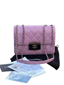 CHANEL Vintage Matelasse Coco Mark Chain Tote Shoulder Bag Purple - Picture 1 of 10