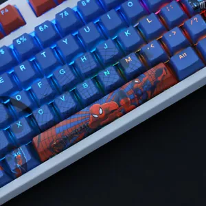 NEW Stock Spiderman 108 PBT Translucent Keycaps OEM Height f/Mechanical Keyboard - Picture 1 of 6