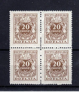 POLONIA 1924 Fi D71II; ZL. 600,- BLOQUE DOPLATA DE 4 TALLAS 19,5 x 24,5 Estampillada sin montar o nunca montada ** - Imagen 1 de 1