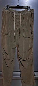 James Perse  Pants 2 Med Soft Drape Utility Pockets Drawstring Cordaroy Brown - Picture 1 of 11