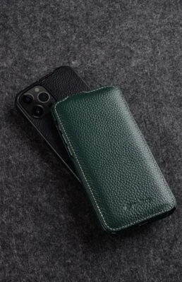 原装 Melkco iPhone 15 Pro Max 14 真皮上下垂直翻盖保护壳 — 第 1/4 张图片