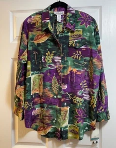 Vintage Christie & Jill Women’s Button Down Shirt Long Sleeve Blouse Sz L NWT - Picture 1 of 11