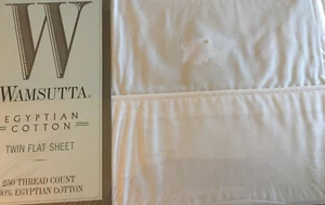 New Sealed Wamsutta Twin Sheet Egyptian Cotton White 250 Thread Count  - Picture 1 of 6