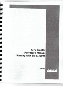 Case 1370 Tractor Operators Manual Diesel Agri-King s/n 8727601 up - Picture 1 of 6