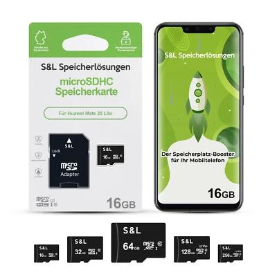 scheda di memoria micro SD memory per Huawei Mate 20 Lite 16 GB 32 GB 64 GB 128 GB 256 GB - Immagine 1 di 4