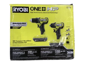 RYOBI ONE+ HP 18V Brushless 2-Tool Combo Kit (PSBCK102K2) - Picture 1 of 2