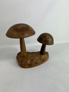 Vintage Mid Century Modern Dolphin Monkey Pod Wood Mushroom Hors D'oeuvres Tree - Picture 1 of 7