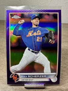 2022 TOPPS CHROME UPDATE PURPLE REFRACTOR MAX SCHERZER #USC1 - Picture 1 of 2