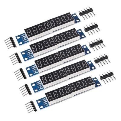 5 PCS MAX7219 8 Digit 7 Segment LED Display Module, Arduino, MCU, Raspberry Pi - Image 1 of 4