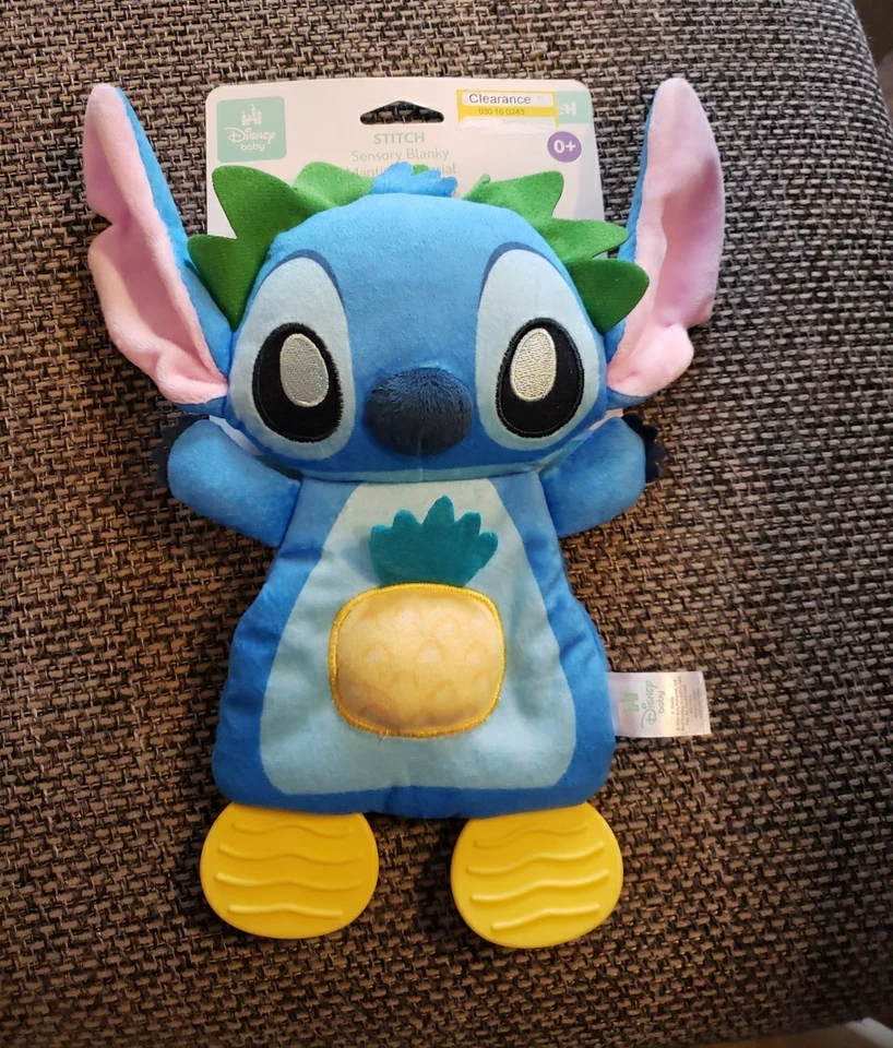 Infant Toddler Disney Baby Stitch Teether Blanky Plush Sensory Crinkle NEW - Image 1 of 1