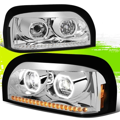 Sequential LED Projector Headlights for Freightliner Century Class 96-10 Chrome - Image 1 of 4