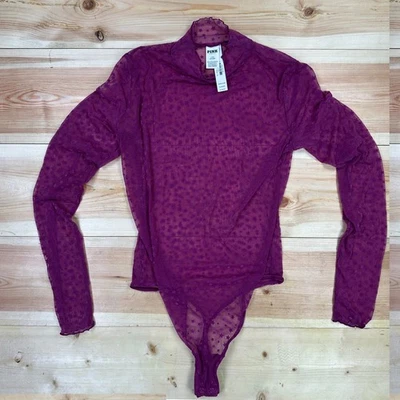Body Victoria Secret ROSA Starchaser Malla Manga Larga Grande Púrpura Nuevo con Etiquetas Foto 1 de 4