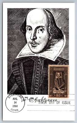 #1250 William Shakespeare FDC Maxi Card - Image 1 of 2