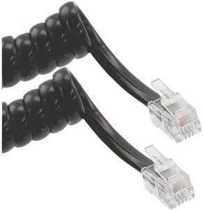 TUK - Kabel Telefon Melingkar RJ10 ke RJ10 - 1.8m (Hitam) - Picture 1 of 1