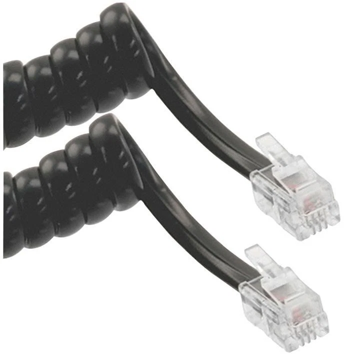 TUK - Kabel Telefon Melingkar RJ10 ke RJ10 - 1.8m (Hitam) - Image 1 of 1