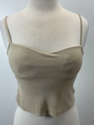 Camiseta sin mangas con sujetador incorporado La Perla cropped cami nude talla 42 para mujer Foto 1 de 4
