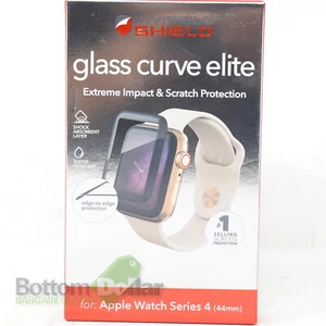 Zagg Glass Curve Elite Noir Protecteur d'écran pour Apple Watch Series 4 44mm - Photo 1 sur 2