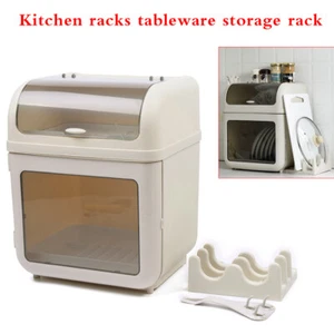 Large Capacity Tableware Storage Box Kitchen Storage Cabinet Organizer W/cover - Picture 1 of 12