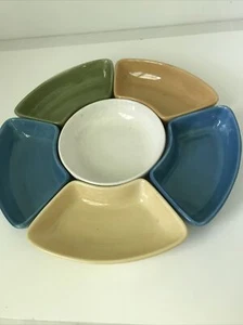 Pottery Barn Sausalito Colorido Servir 6 Piezas Chip Dip Fiesta Tacos Bar  - Imagen 1 de 3