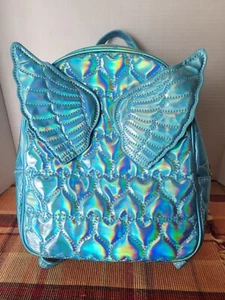 NEW Iridescent Angel Wing Mini Backpack - Rainbow Blue - TOO CUTE! - Picture 1 of 9