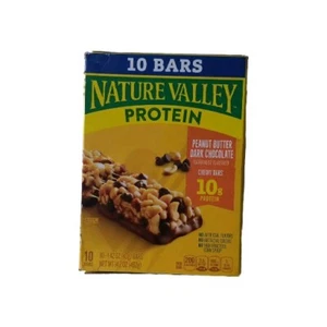 Barras de granola masticables Nature Valley, proteínas, mantequilla de maní chocolate negro, 10 barras - Imagen 1 de 2