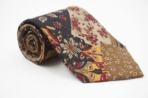 Kenzo Tie Black Brown Floral 100% Silk 10 Cm A237 - Picture 1 of 3