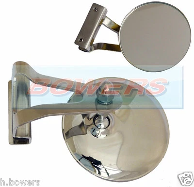 Classic Mini 3" Clip On Clamp On Stainless Steel Overtaking Peep Mirror RH - Image 1 of 2