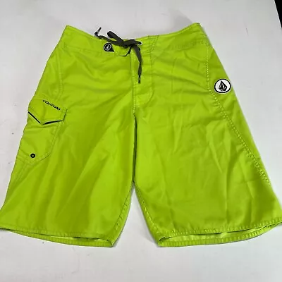 Volcom Boardshorts 30 Mens Neon 4 Way Stretch Swim Trunks Cinch Fly Pocket Short - Image 1 of 4