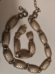 vintage estate signed l extra chunky demi necklace and bracelet - Picture 1 of 1