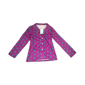 NEU Neu mit Etikett Bed Head Schlafanzug klein - lila mit Ankern - Nachthemd Oberteil - Bild 1 von 8