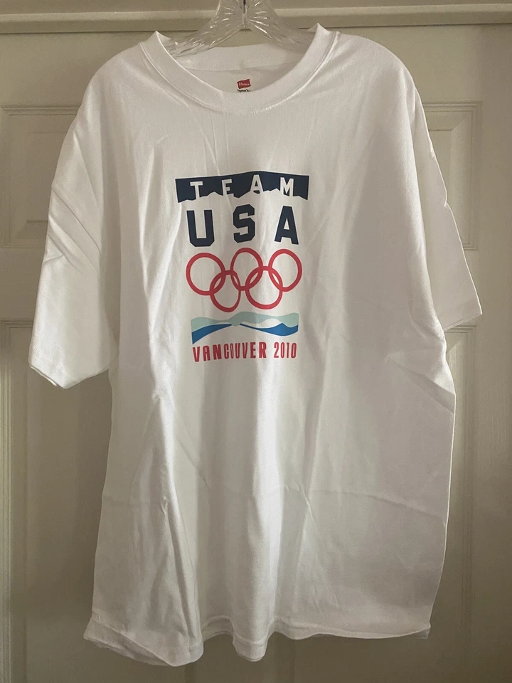 2010 Olympic Vancouver BC Winter XL Haynes Tee 100% Cotton NEW Team USA Canada - Image 1 of 1