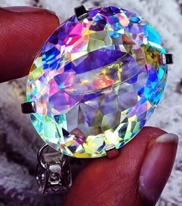 Mystic Quartz Multi-Color GS Solid Silver Pendant 72.00 Ct Certified Loose Gems - Picture 1 of 7
