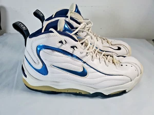 Nike Air Total Max Uptempo High Top Sneakers Mens Size 11 White Navy Blue 90s - Picture 1 of 16