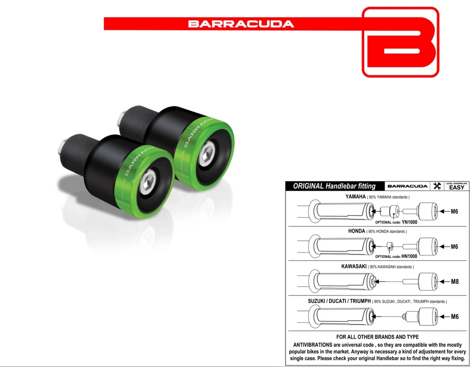 BARRACUDA CONTRAPPESI BILANCIERI B-LUX ERGAL VERDI KAWASAKI Z 750 / R - Z 900  - Immagine 1 di 1