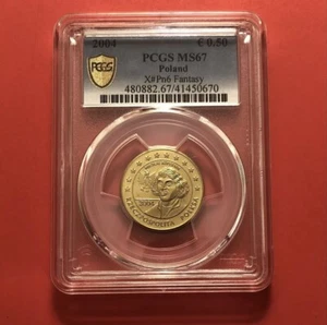 POLAND-2004-UNCIRCULATED 50 EURO CENT COIN,GRADED BY PCGS MS67. - Picture 1 of 4