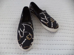 Lauren Ralph Lauren Jinny Turnschuhe Slipper Schuh schwarz Kettendruck Damen Größe 9 - Bild 1 von 10