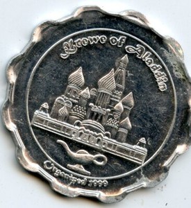Mardi Gras Doubloon Krewe of Aladdin 2000 Aluminum