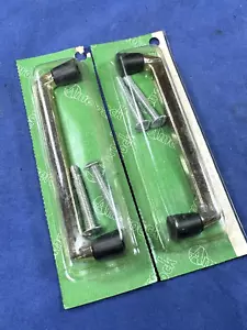 2 NOS C.1957 Mid Century Amerock PULLS, placa de latón pulido, ¡paquete original! - Imagen 1 de 5