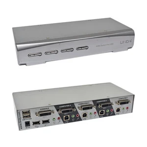 Lindy 39333 KVM Switch PRO USB 2.0 Audio DVI-I Dual Link 4-Port - Bild 1 von 3