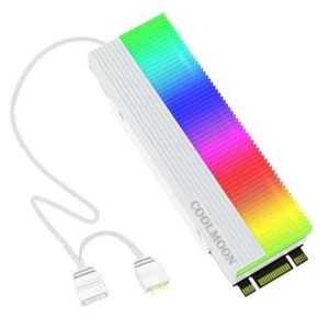 M.2 2280 SSD Kühlkörper RGB SSD Kühlkörper für 2280 M.2 SSD Wärmeleitpad Weiß - Afbeelding 1 van 2
