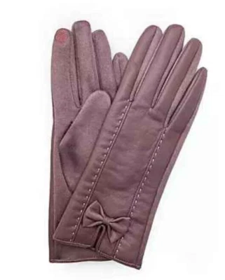 Guantes de cuero vegano forrados de lana para mujer Marcus Adler - talla única - malva Foto 1 de 4